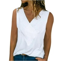LastEsso ženska čvrsta boja za spajanje prsluka za spajanje ležerne labave bluze bez rukava za vježbe teretana