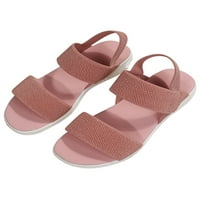 Colisha ženske casual cipele klinaste sandale plaža ravna sandala dame modni remen za gležanj ružičasta 7,5