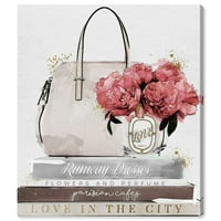 Wynwood Studio Mode and Glam Wall Art Canvas Otisci 'cvjetovi torbice i čitate knjige u jesen' torbe - bijela,