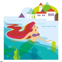 Disnejeva Mala sirena-Ariel s plakatom na zidu dvorca, 14.725 22.375