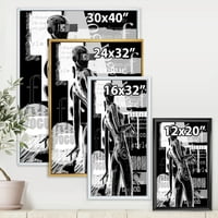 DesignArt 'crno -bijeli kiborg tijelo i' Moderno uokvireno platno zidne umjetničke tiska