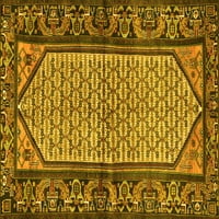 Tradicionalni tepisi u perzijskoj žutoj boji, kvadratni 5 stopa