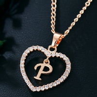 Ogrlica sa slovom A-list ogrlica od cirkona a-list privjesak za nakit a-list privjesak od dijamantnog srca ružičasto