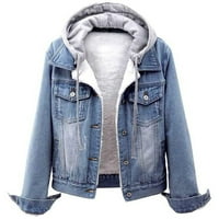 Jakne za žene, ženska Vintage kratka traper jakna s gumbima, džepni kaput, traper jakna, ženska plava