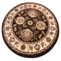 Dobro utkani bezvremenski abbasi orijentalni perzijski smeđi 5'3 okrugli tepih prostirka