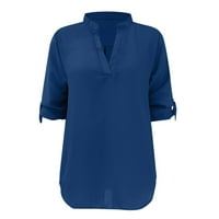 Ženske košulje šifonske bluze v rukava za rukave, tunika Tonika gornje ured nose ležerne bluze ženske vrhove