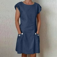 Pedort ženske formalne haljine majice haljine kratke rukave ljuljačke haljine plava, 4xl
