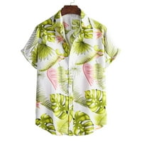 Muške majice na rasprodaji Muške proljetno-ljetne Ležerne košulje na plaži s kratkim rukavima s printom gornja