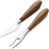 Vilice i nož za sir od drva i nehrđajućeg čelika