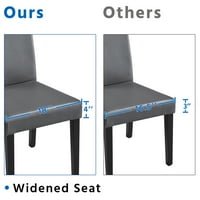 Alden Design podstavljene stolice za ručavanje s čvrstim drvenim nogama, set od 4, siva