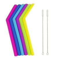 Silikonske fleksibilne slamke za višekratnu upotrebu s četkama za čišćenje u boji, ekološki prihvatljive, silikonske