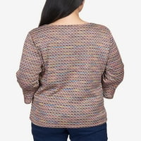 Ženski grafički c Printing TEE dugih rukava ležerna majica gornja boja Blok tunika TUNIJSKA
