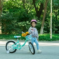 Bicikl za djevojčice s košaricom za djecu u dobi od 3 i više godina opcije kotača za trening Zelena