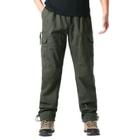 Muške modne casual teretne hlače s više džepova s patentnim zatvaračem i kopčom muške vanjske teretne hlače Radne