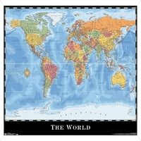 Zidni plakat karte svijeta, 14.725 22.375