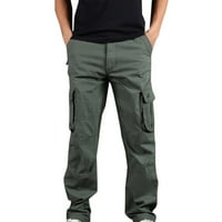 Muške teretne hlače jednobojne proljetno-jesenske sportske široke fitness hlače s elastičnim elastičnim strukom
