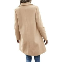 Ženski trenč Kaputi-Ležerne zimske jakne s dugim rukavima u bež boji
