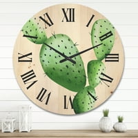 Dizajnerski zidni sat od tropskog drveta Izbliza zelenog jugozapadnog Kaktusa