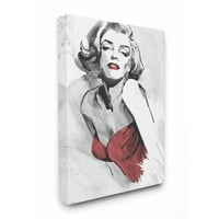 Stupell Home Decor Collection Marilyn Monroe Ink figura Ilustracija platna zidna umjetnost