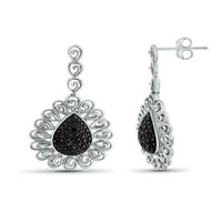 Jewelersclub Crne dijamantne naušnice za žene sterling srebro-crni dijamantni pasturi-hipoalergeničke naušnice