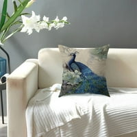 Paunova jastučnica Jastučnica lijepa akvarelna cvijeća božur ptičje perje prekrasna i elegantna životinja proljetna
