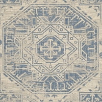 Izblijedjeli aztečki tepih za unutarnju i vanjsku upotrebu, 8 '11', Bež Plava