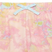 Wonder Nation Girls Top Dugi rukavi i kratke hlače set pidžama, 2-komad, veličine 4- & Plus