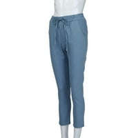 Traperice za Žene, Ležerne hlače s elastičnim strukom, traperice visokog struka, Ležerne plave traper hlače, traperice