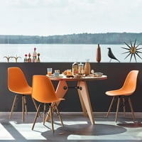 Lacoo set unaprijed sastavljenih stoljeća modernih stolica za ručavanje s drvenim nogama za kuhinjsku dnevnu sobu