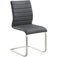 Živa fuzija suvremena bočna stolica, sivi i nehrđajući čelik, set od 2