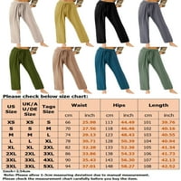 Glonme Ladies hlače Ravne hlače za noge Čvrsta boja Palazzo gaćice Žene labave fit donji od salona visokog struka