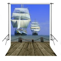 Hellodecor poliesterska tkanina Pozadina broda 5x7ft MoreSide Wood Poda Backdrop za djecu odrasle osobe Photo