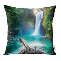 Šumski vodopad skriven u skoj tropskoj džungli, Rijeka Srilanka, Bali, Indonezija, Jastučnica, jastučnica, jastučnica