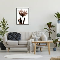 Stupell cvjetanje tulipana siluete botaničke i cvjetne fotografije crno uokvireni umjetnički print zid umjetnost