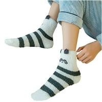 Tawop bijele čarape zimske žene koraljne čarape za fleke srednje cijev slatka domaća čarapa bijela