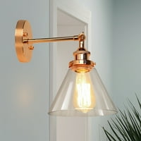 1-Zidna svjetiljka od Svijetloružičastog zlata sa staklenim sjenilom