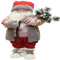 25 Djed Mraz U zimski prsluk s vrećom borove božićne figure ukras