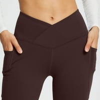 Ženske Capri hlače Plus size capri tajice duge hlače lounge hlače sportske hlače s križnim šavovima Ležerne bešavne