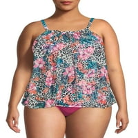 Del raya ženska plus size tropska halter tankini kupaći kostim