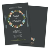 Cvjetni vijenac personalizirane pozivnice za večeru