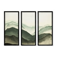 Stupell Industries Foggy Mountains Scenery Akvarel Skidanje meke četkice, 24, dizajn By JJ Design House LLC