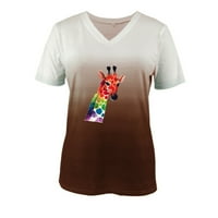 Ljetne ženske osnovne bluze za slobodno vrijeme s izrezom i kratkim rukavima u obliku slova u, košulje širokog