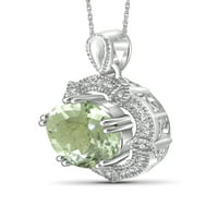 Jewelersclub srebrne ogrlice za žene - ogrlica za žene za žene. Sterling Silver - Ogrlica zelene ametiste, središnji
