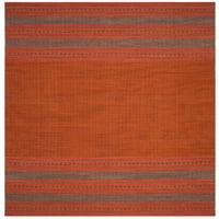 Mekani tkani pamučni tepih u prugama, Narančastocrveni, 9' 12'