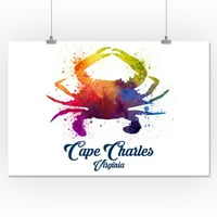 Cape Charles, Viriginia, plavi rak, apstraktni akvarel, obris