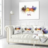 Jedinstveni York Skyline - jastuk za bacanje grada - 16x16