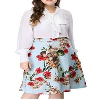 Ženski plus veličina patentna zatvarača Linija puna cvjetna suknja visokog struka