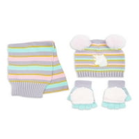 Berkshire Girls Unicorn pom pom beanie šešir, šal i okretni gornji set, jedna veličina