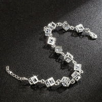 Puawkoer Charm Charm Link Lank narukvica Nakit Nakit šarm Narukvica za žene djevojke Flash Diamond Elastic za