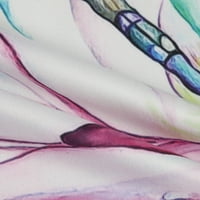 Ženski modni top, Ležerne majice s izrezom u obliku slova A i kratkim rukavima sa slikovitim cvjetnim printom